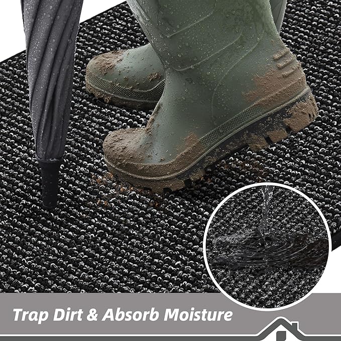 BEQHAUSE Dirt Trapper Door Mat 24" x 36", Non-Slip Washable Doormats Entrance