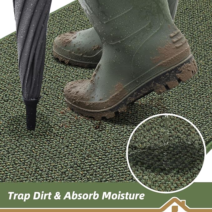 BEQHAUSE Dirt Trapper Door Mat 20" x 32", Non-Slip Washable Doormats Entrance