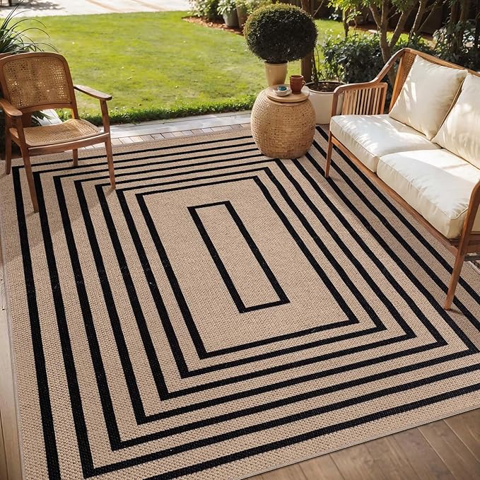 Easy Jute Rug 5x7 Large Washable Area Rug
