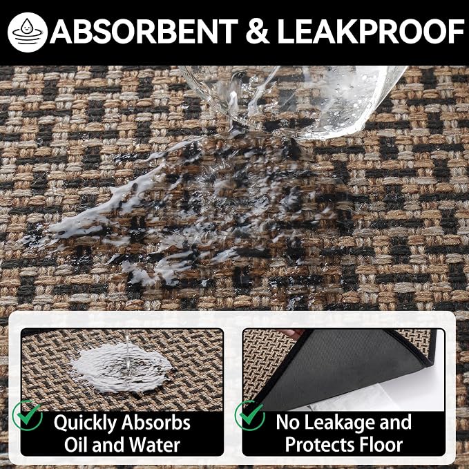 Indoor Door Mat Dirt 36x60 Resistant and Absorbent, Non-Slip Rubber Backing
