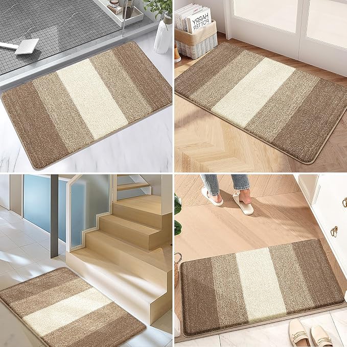 Kitinjoy Indoor Outdoor Door Mat, 70x32 Non-Slip Absorbent Dirt Trapper