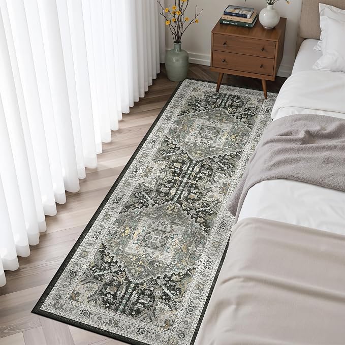 Madane Washable Kitchen Runner Rug 2x6, Ultra-Thin Non-Slip Hallway Runner