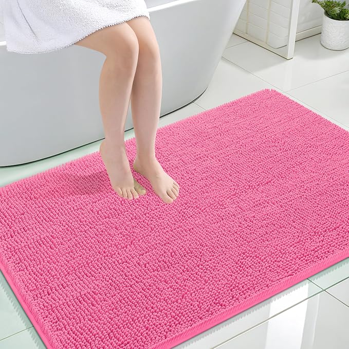 OLANLY Large Bathroom Rugs 44x32, Extra Soft Absorbent Chenille Bath Rugs