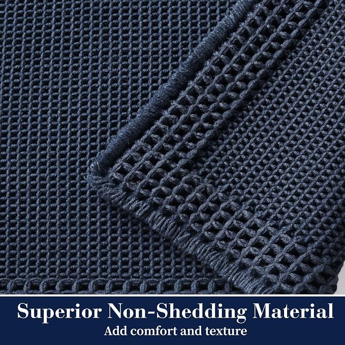 RESARE Waffle Bath Mat for Bathroom, Super Absorbent Bathroom Rugs Non Slip