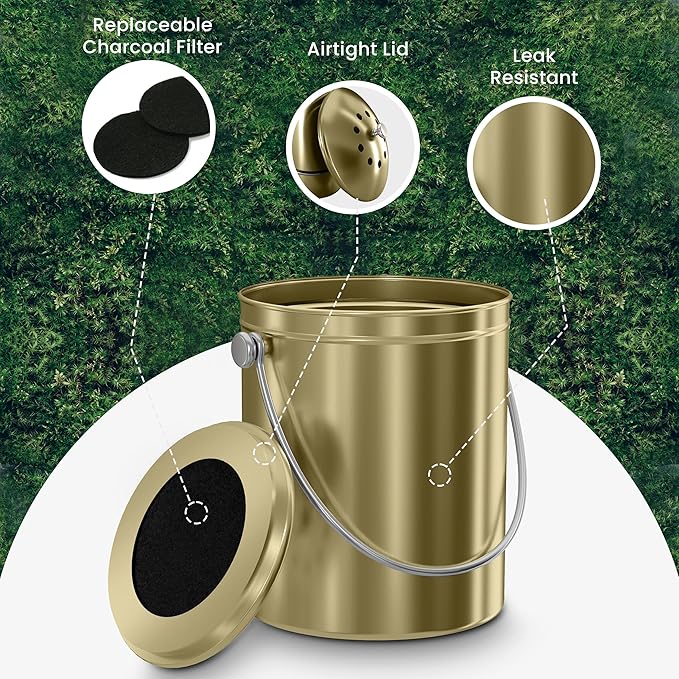 Utopia Kitchen Compost Bin for Kitchen Countertop