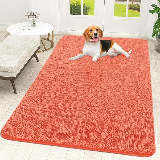 OLANLY Dog Door Mat for Muddy Paws 59x35, Absorbs Moisture and Dirt, Absorbent