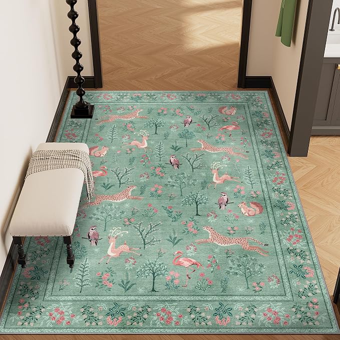 DUKINO 3x5 Rug, Washable Animal Area Rug