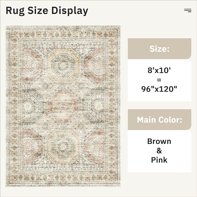 Soalmost Washable Area Rug 8x10, Large Soft Rugs