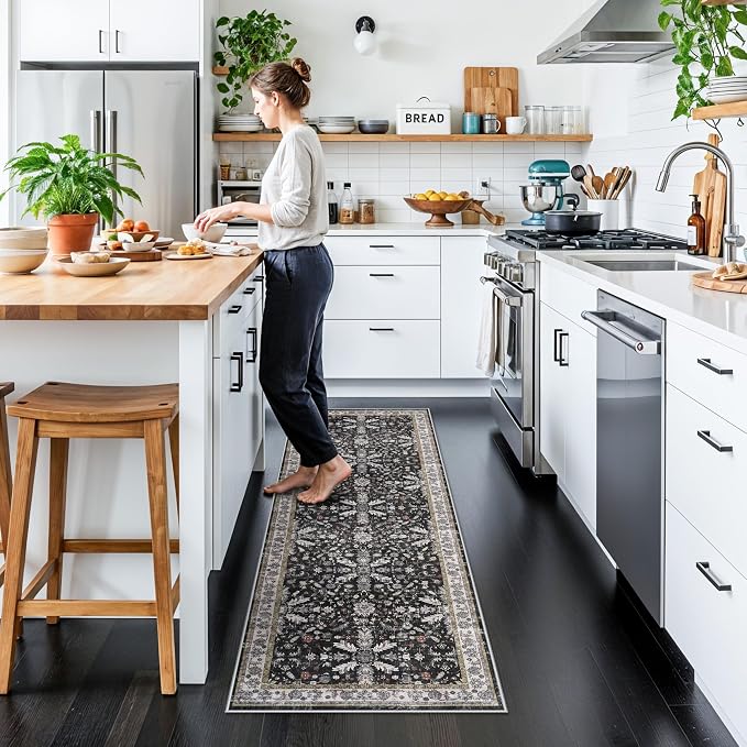 2x6 Washable Kitchen Runner Rug – Non-Slip Boho Vintage Carpet Runner