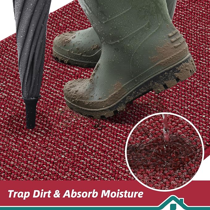 BEQHAUSE Dirt Trapper Door Mat 20" x 48", Non-Slip Washable Doormats Entrance