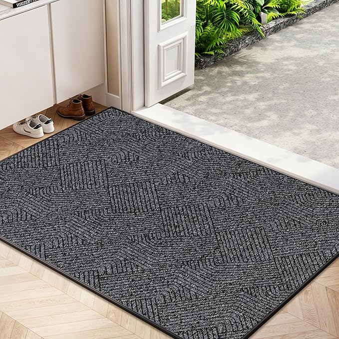 Indoor Door Mat 24"x36", Low-Profile Welcome Front Door Mat Indoor Entrance