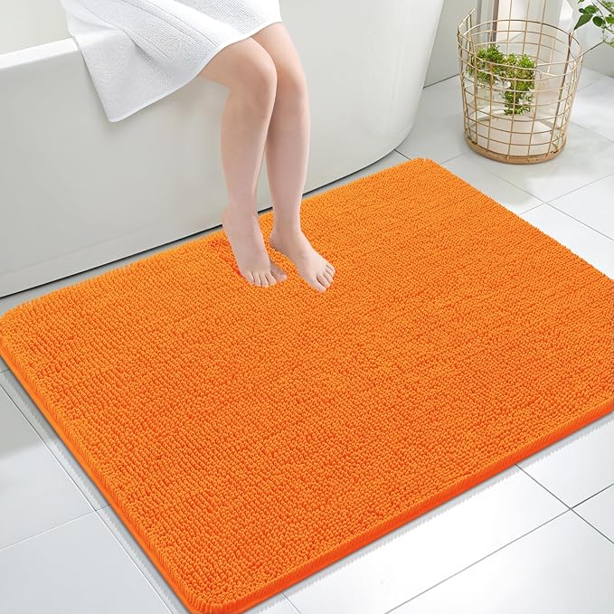 OLANLY Large Bathroom Rugs 44x32, Extra Soft Absorbent Chenille Bath Rugs