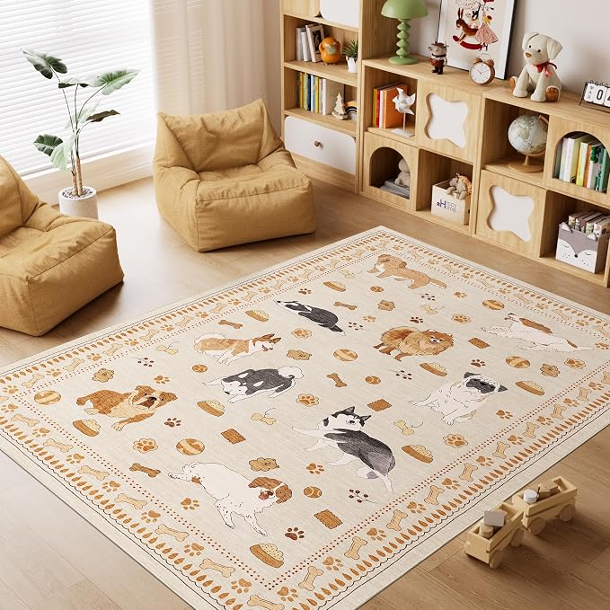 DUKINO 4x6 Area Rug, Non Slip Washable Rug