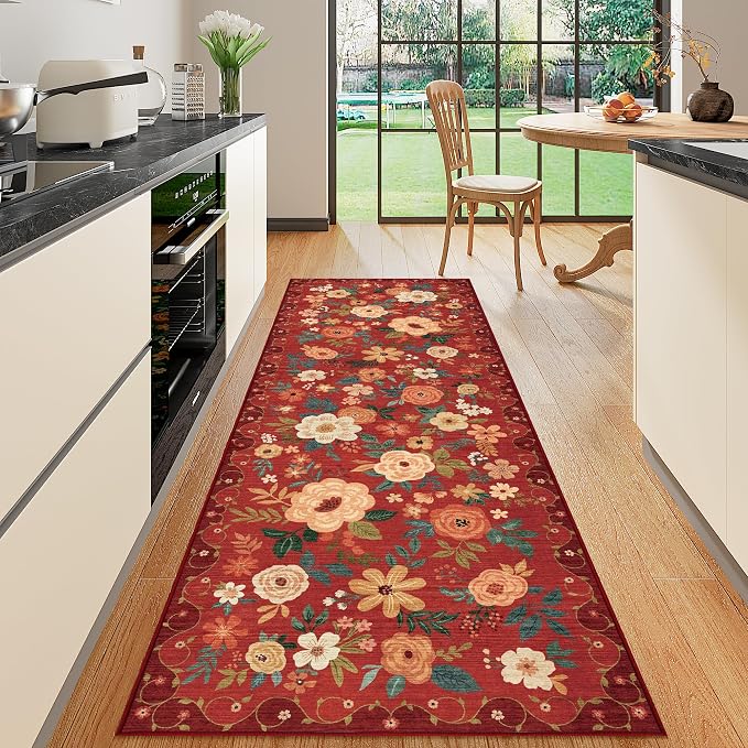 DUKINO 2x6 Runner Rug for Hallway, Washable Kitchen Runner Rug