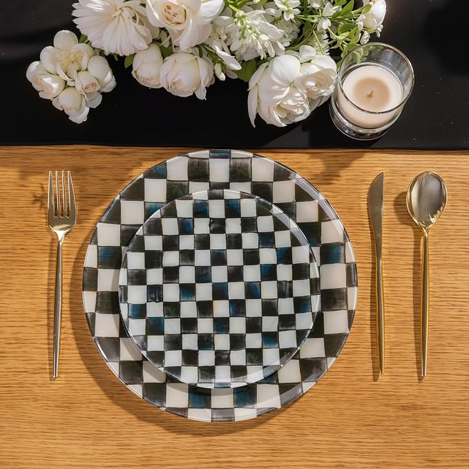 U-QE 20PCS Black Plastic Plates