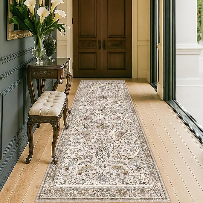 Hazo Haus Boho Moss 2'6"x10' Long Hallway Runner Rug