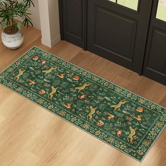 DUKINO 2x5 Rug for Hallway, Washable Kitchen Runner Rug