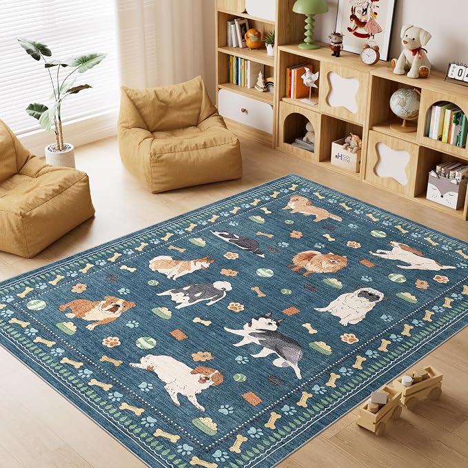 DUKINO 4x6 Area Rug, Non Slip Washable Rug