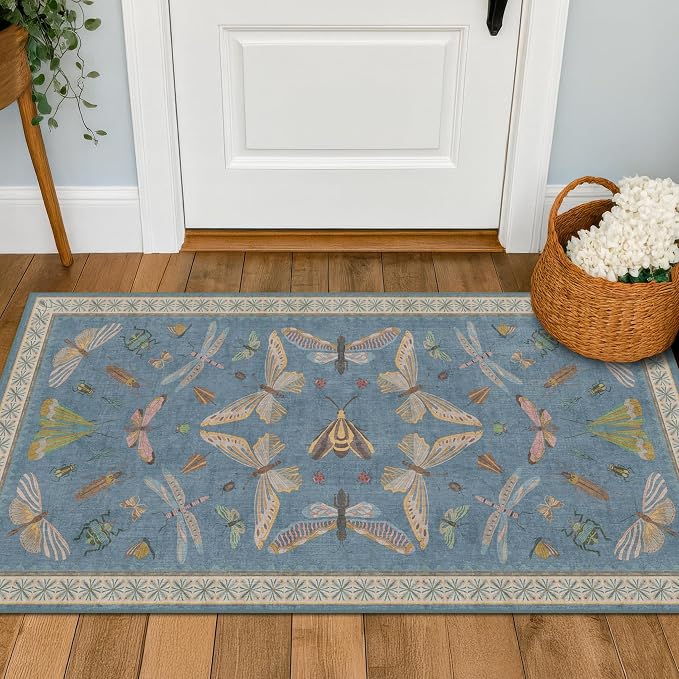 Dusty Blue Bathroom Rug 2x4