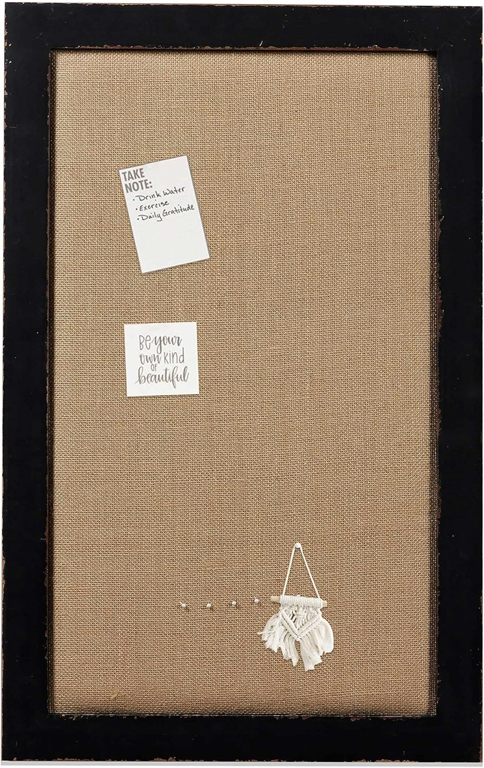 SOFE 18x29 Black Framed Bulletin Board, Fabric Pin Board Large