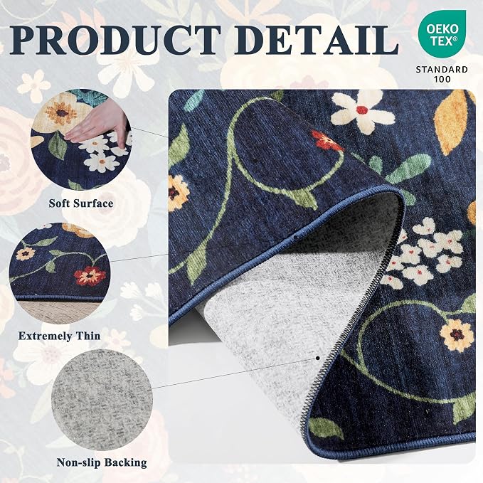 DUKINO 2x8 Runner Rug for Hallway, Washable Kitchen Runner Rug