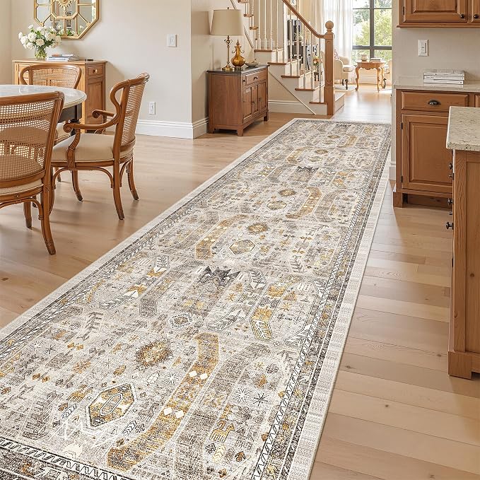 Madane Hallway Rug 3x10, Kitchen Rugs Washable Entryway Rug Vintage Kitchen