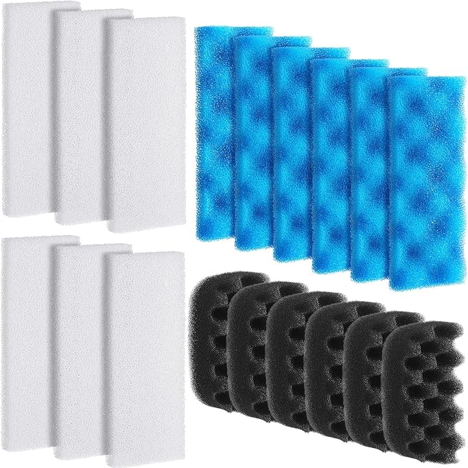 18 Pcs Aquarium Filters Bio Sponge Sets Compatible