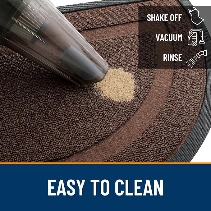 OLANLY Half Circle Door Mat Indoor Outdoor Entrance Welcome, Waterproof