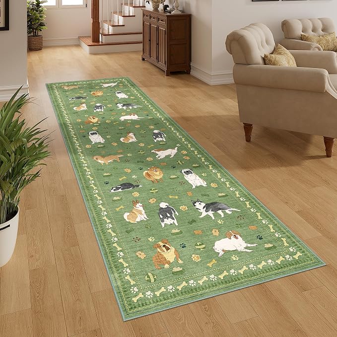 DUKINO 2.6x8 Washable Runner Rug