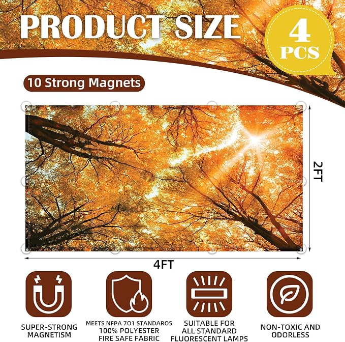 4 Pcs Fluorescent Light Covers