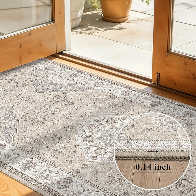 Washable 3x12 Hallway Runner Rug: Vintage Non Slip Soft Rug