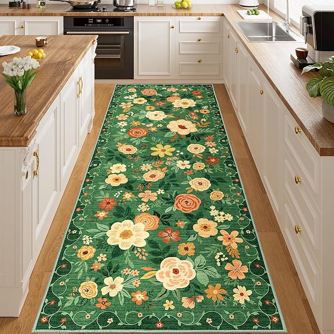 DUKINO 3x8 Runner Rug, Washable Rug