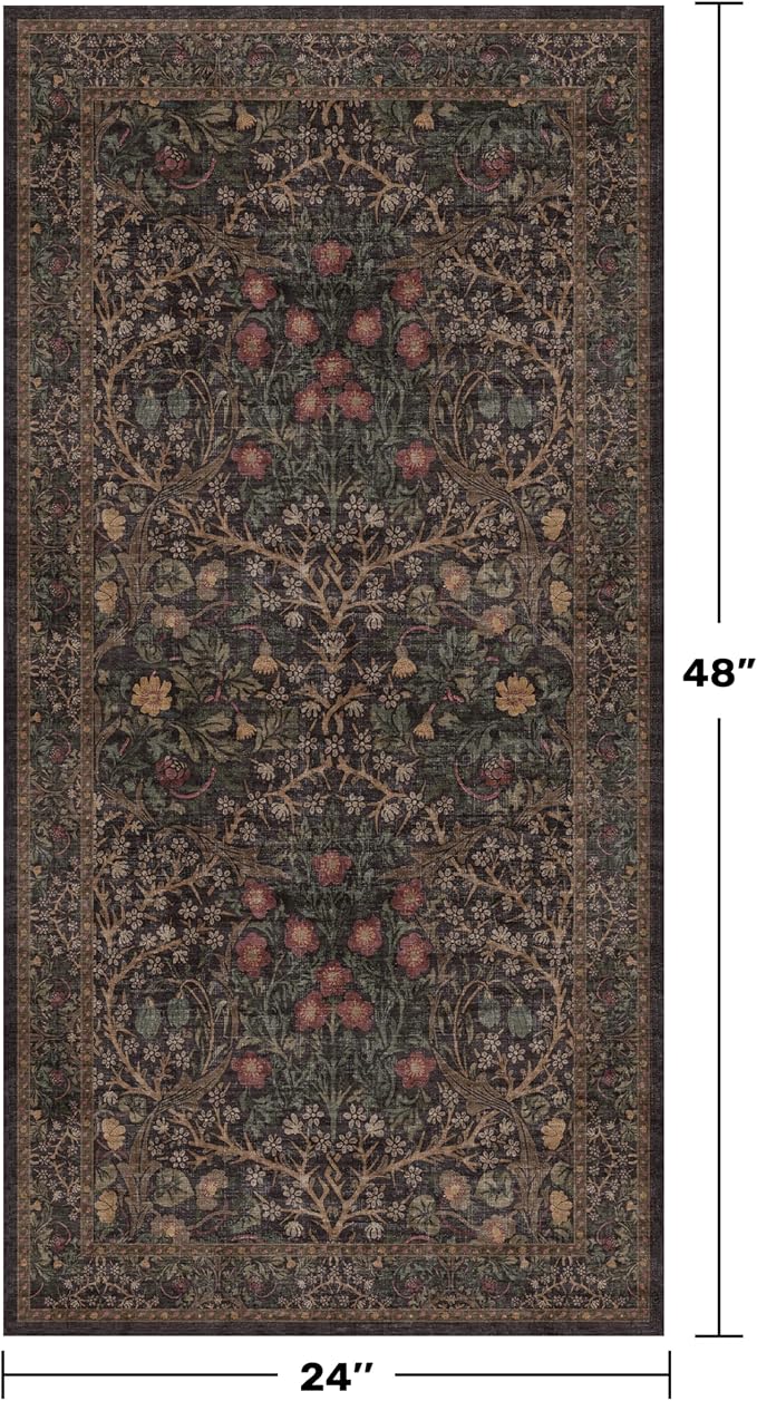 Dark Brown 2x4 Entryway Rug, Small Runners