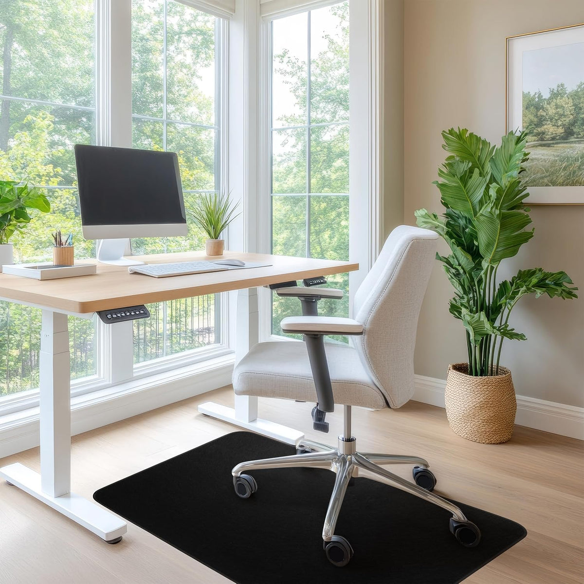 Chair Mat for Carpet, Multi-Surface Grip, Black, 48" x 36"