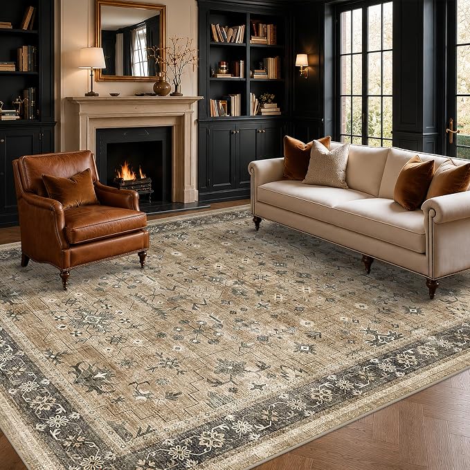 Boho Earth Tone 7x10 Living Room Rug