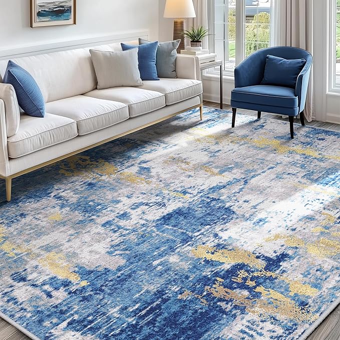 RELEANY Washable Area Rugs7'x9' Non-Slip Modern Abstract Soft