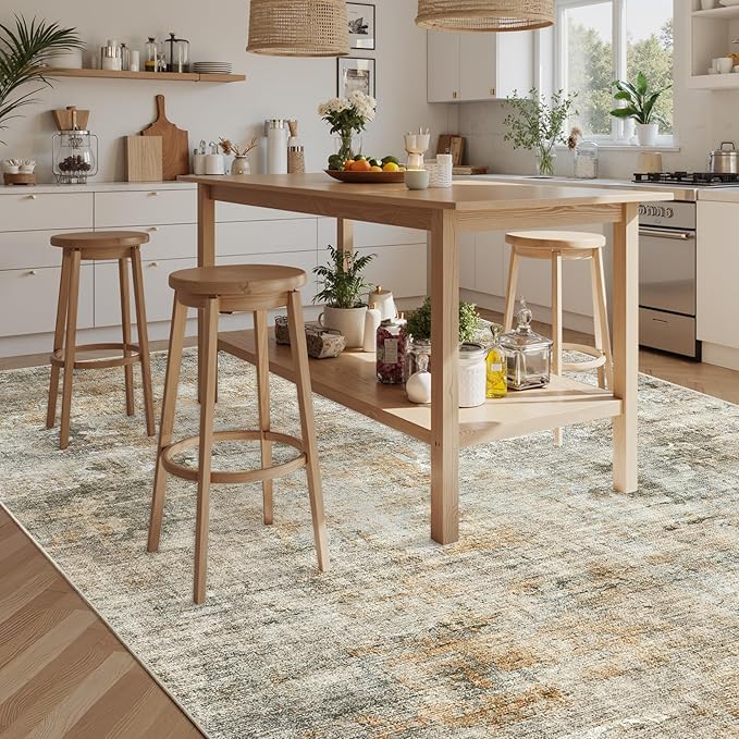 Soalmost 9x12 Area Rugs for Living Room, Non-Slip Machine Washable Vintage Rugs