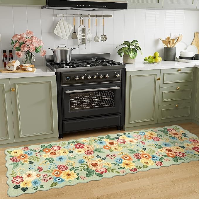 DUKINO 2.6x8 Runner Rug for Hallway, Washable Kitchen Rug