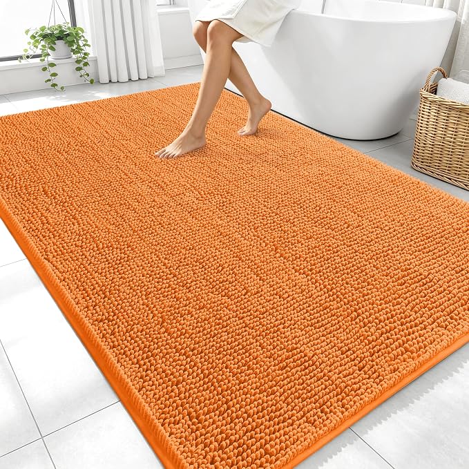 OLANLY Large Bathroom Rugs 70x46, Extra Soft Absorbent Chenille Bath Rugs