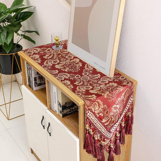 Luxury Vintage Table Runner Embroidery Jacquard Fabric
