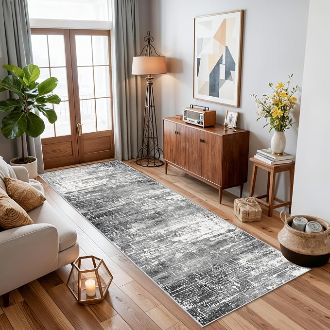 2x8 Washable Hallway Runner Rug: Abstract Stain Resistant Kitchen Rugs