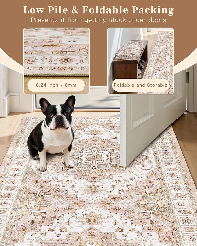 Madane Runner Rug 2'6''x8' Kitchen Runner, Hallway Runner Printed Vintage