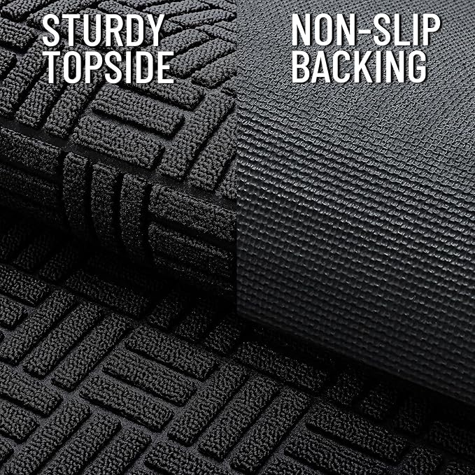 OLANLY Front Door Mat Outside Entrance 35x23, Heavy Duty Sturdy Natural Rubber