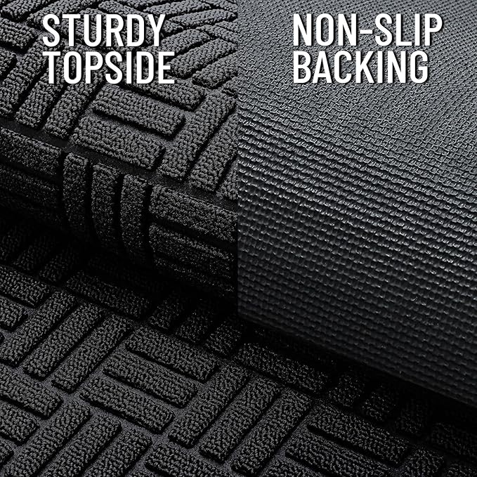 OLANLY Front Door Mat Outside Entrance 33x21, Heavy Duty Sturdy Natural Rubber