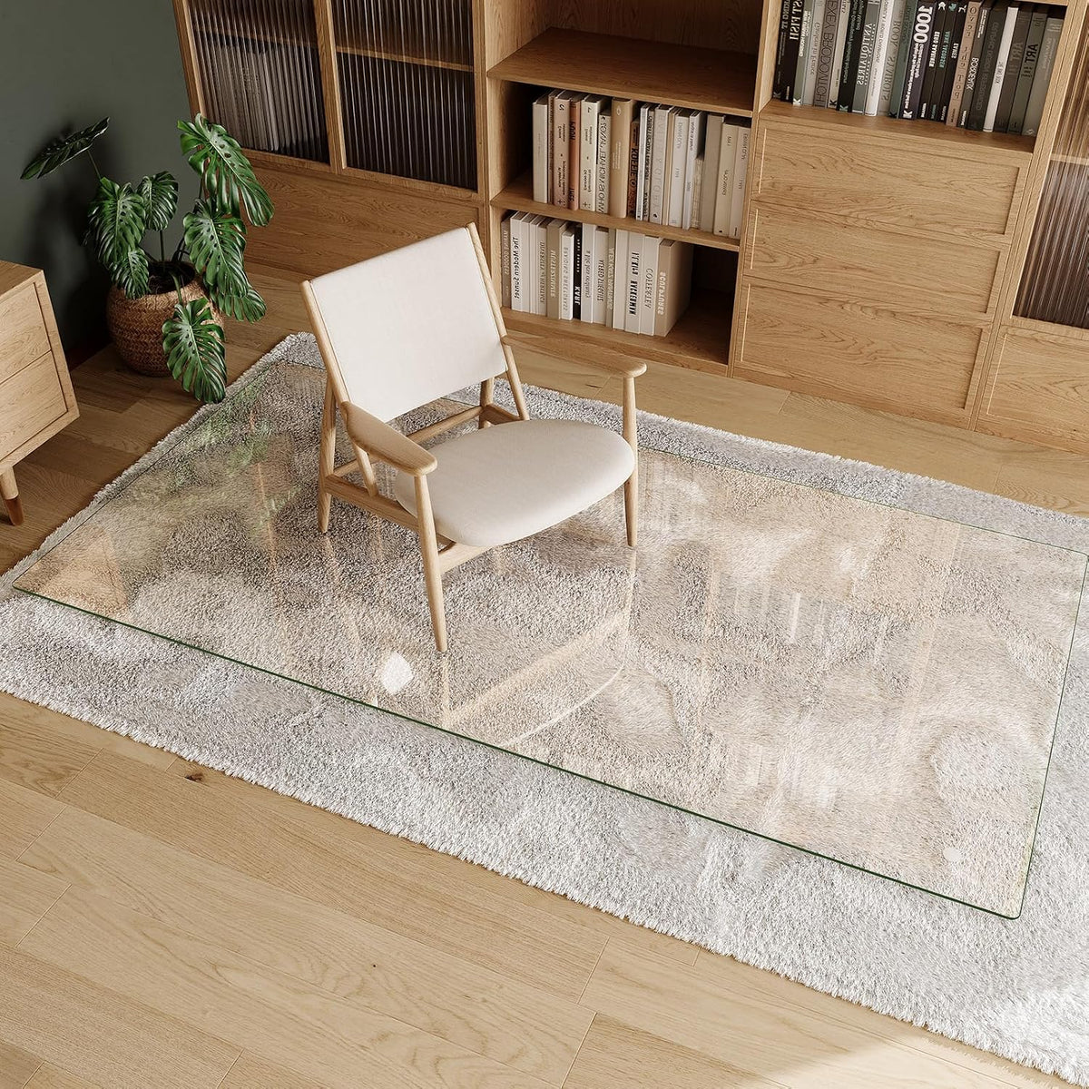 [Upgraded Tempered Glass] Koonmi 40" x 80" Office Floor Desk Chair Mat for Carpet & Hardwood Floor