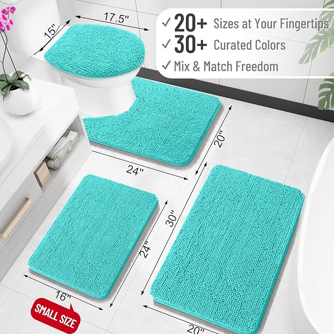 OLANLY Large Bathroom Rugs 50x30, Extra Soft Absorbent Chenille Bath Rugs