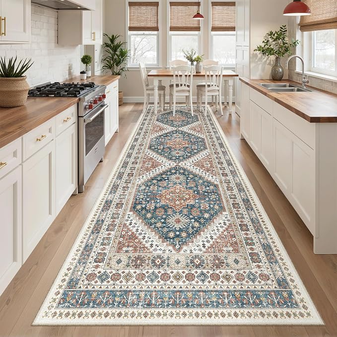 Madane Hallway Rug 3x10, Kitchen Rugs Washable Entryway Rug Vintage Kitchen
