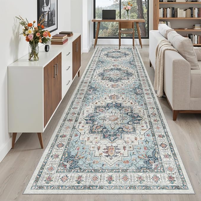 Madane Hallway Rug 3x10, Kitchen Rugs Washable Entryway Rug Vintage Kitchen