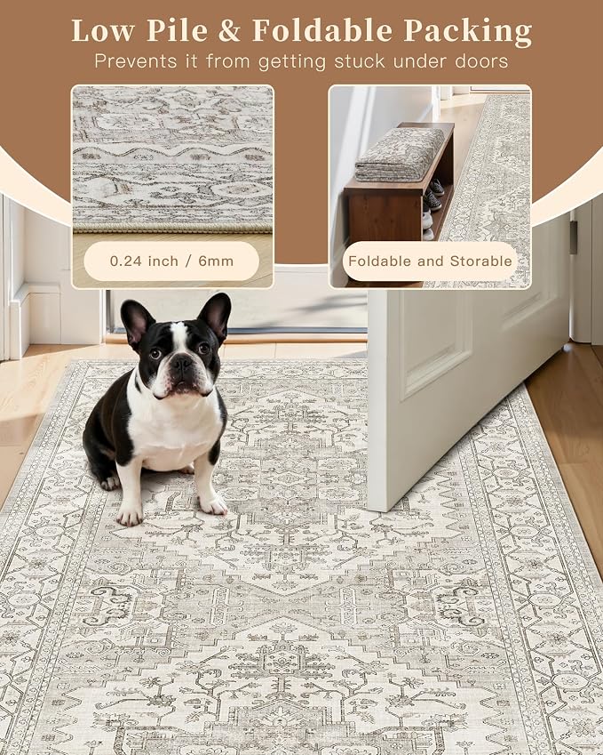 Madane Hallway Runner 3x8, Kitchen Rugs Washable Entryway Rug 8ft Vintage