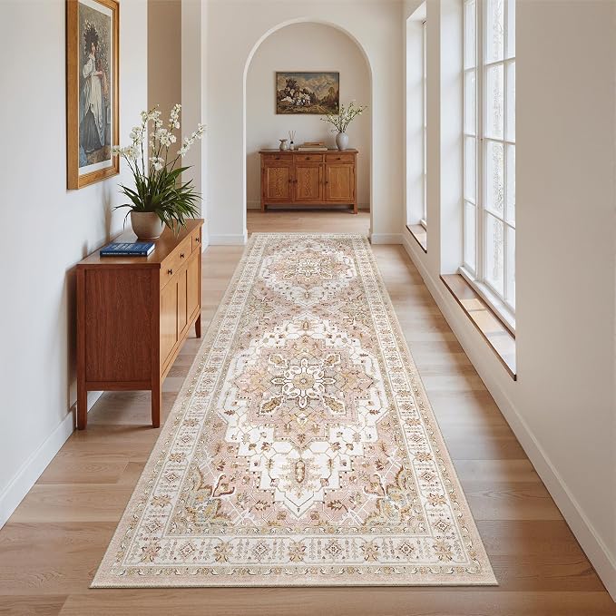 Madane Runner Rug 2'6''x8' Kitchen Runner, Hallway Runner Printed Vintage